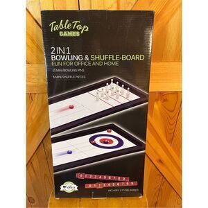Table Top Games Shuffleboard and Bowling 2 in 1 Table Top Board Game - NEW